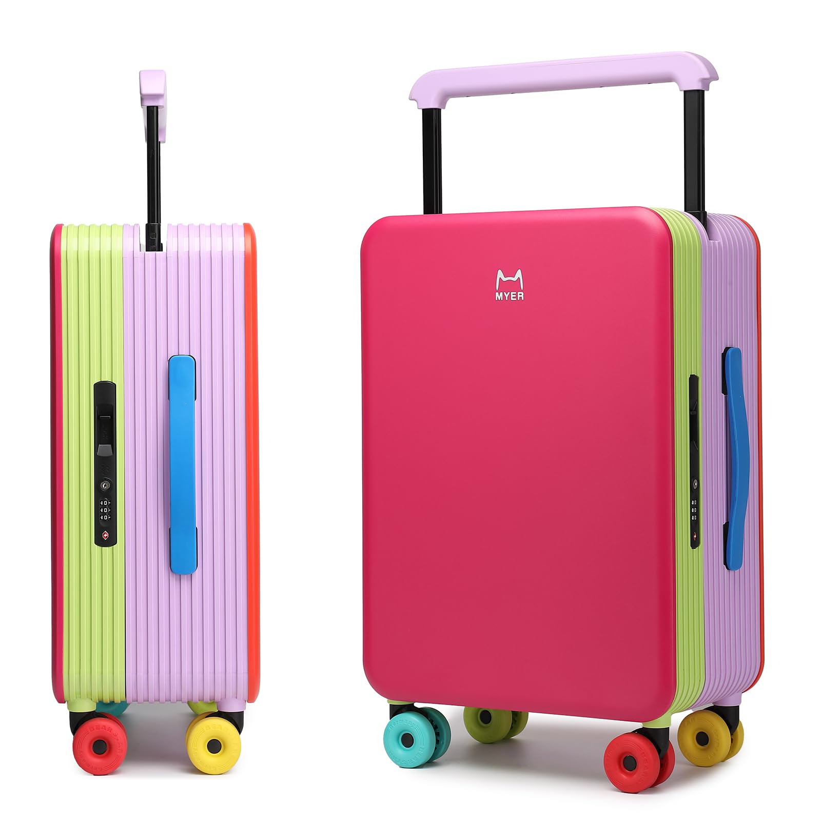 MYER Multi-color Dopamine Wide Handle Carry on Zipperless Hard